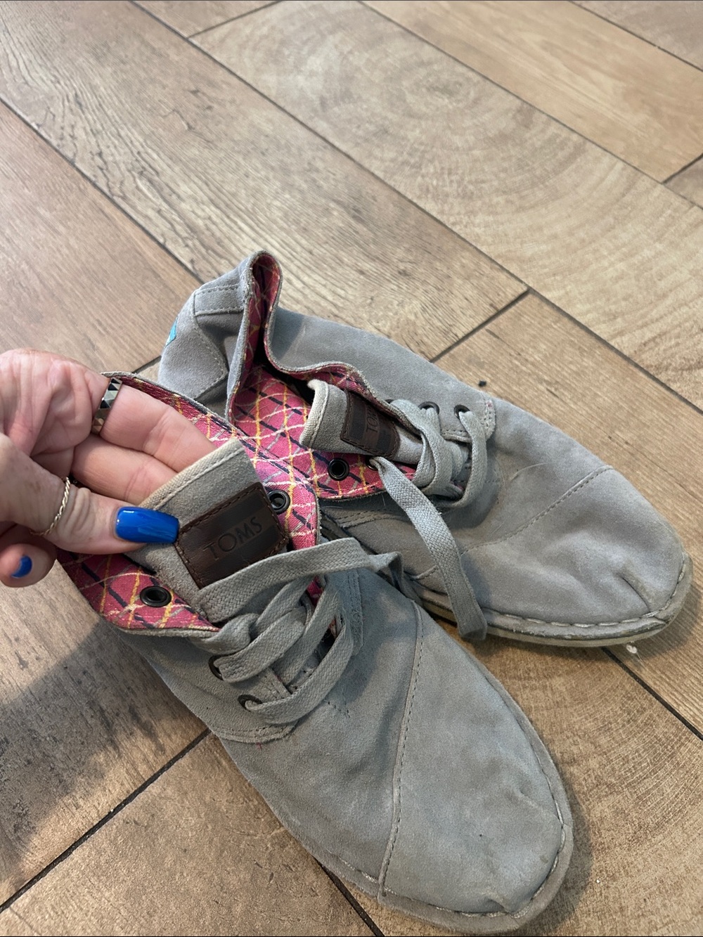 TOMS Gray Suede Lace-Up Casual Shoes Women’s Size 9 Men’s 7.5